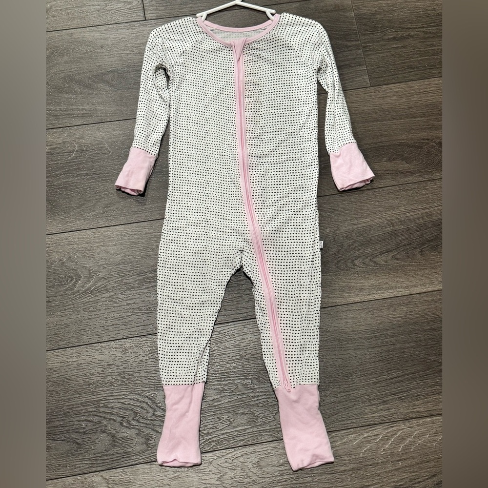 Little Sleepies Polka Dots Pink Trim